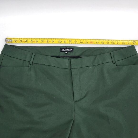 Eloquii Flat Front Dress Pants Womens Size 26R Dark Green Stretch Work Career - Picture 7 of 11